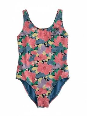 NWOT! Roxy Girls' Floral One-Piece Swimsuit Set Size 12 - runs small